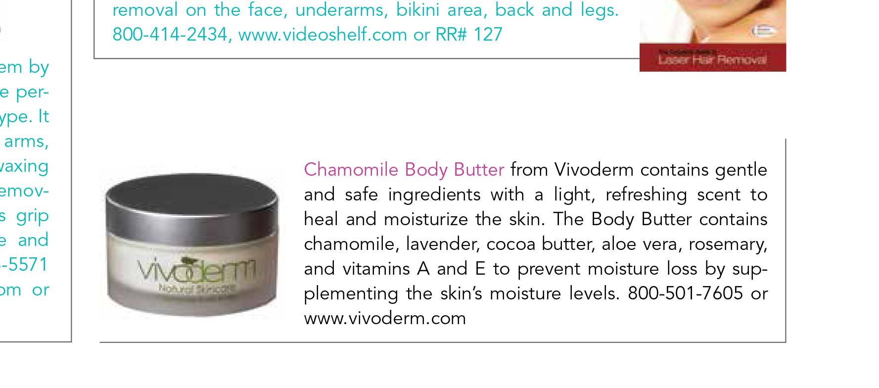 The Vivoderm Chamomile Body Butter natural skin moisturizer
